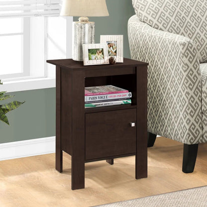 Accent Nightstand With Storage and Transitional