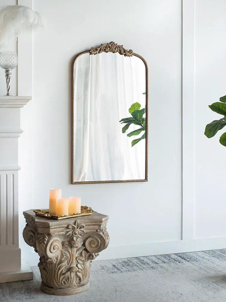 Arch Mirror by Unique Piece Furniture, gold-tone Baroque wall mirror with crest on Tampa Home & Garden Store