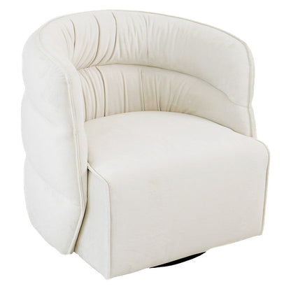 Walden swivel chair ivory fabric with integrated armrests by HouseOfZazla on Tampa Home & Garden Store