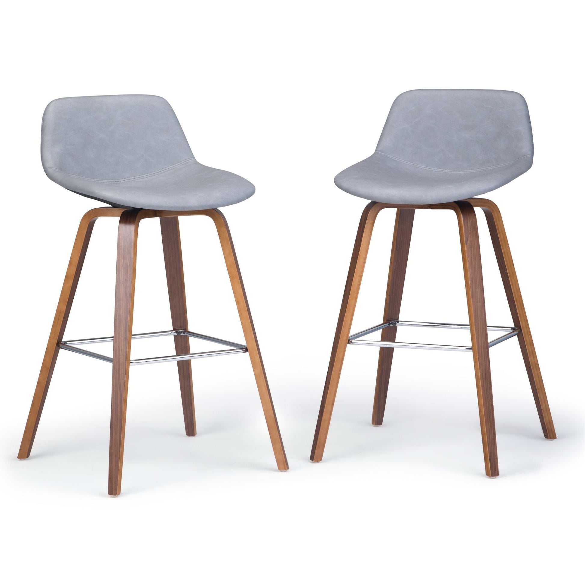 Randolph Bentwood counter stools set of 2 with gray upholstery and wood legs on Tampa Home & Garden Store