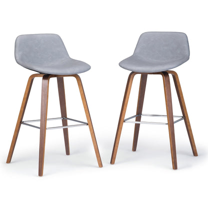 Randolph Bentwood counter stools set of 2 with gray upholstery and wood legs on Tampa Home & Garden Store