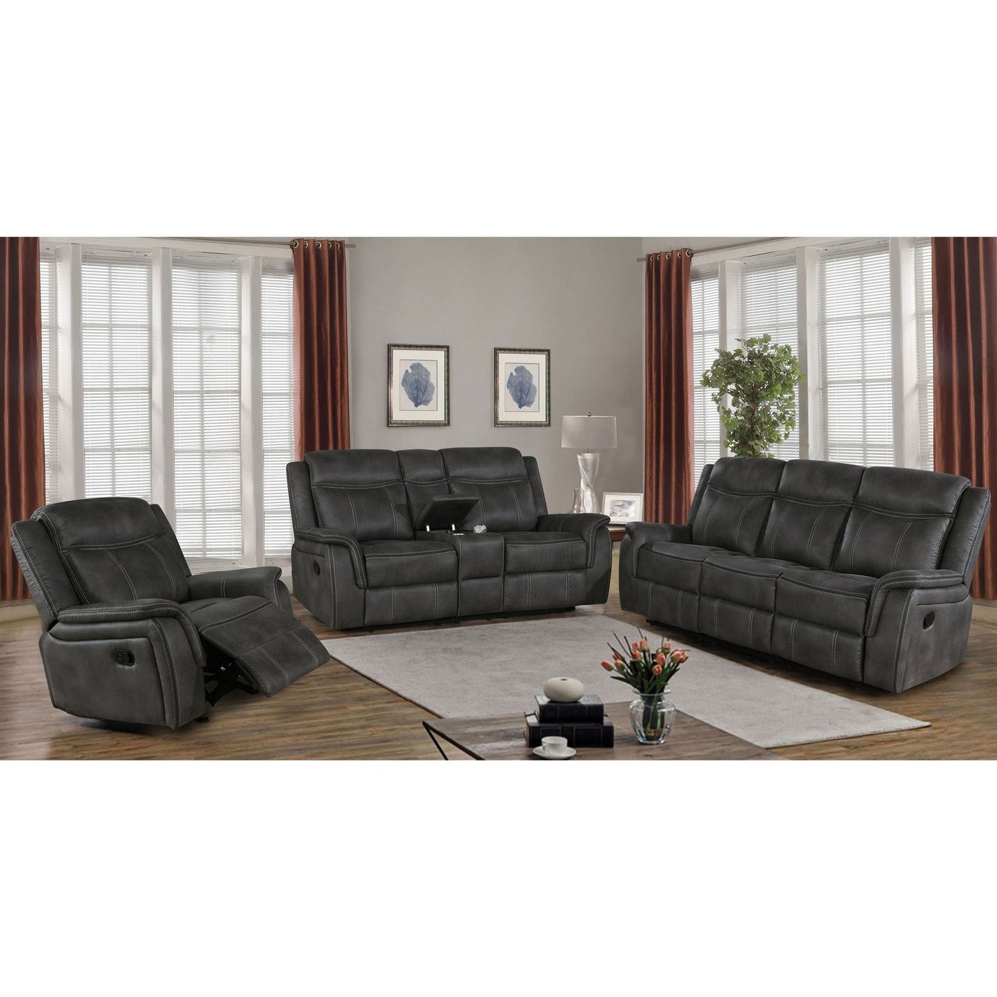 Franklin Manual Reclining Loveseat and Console