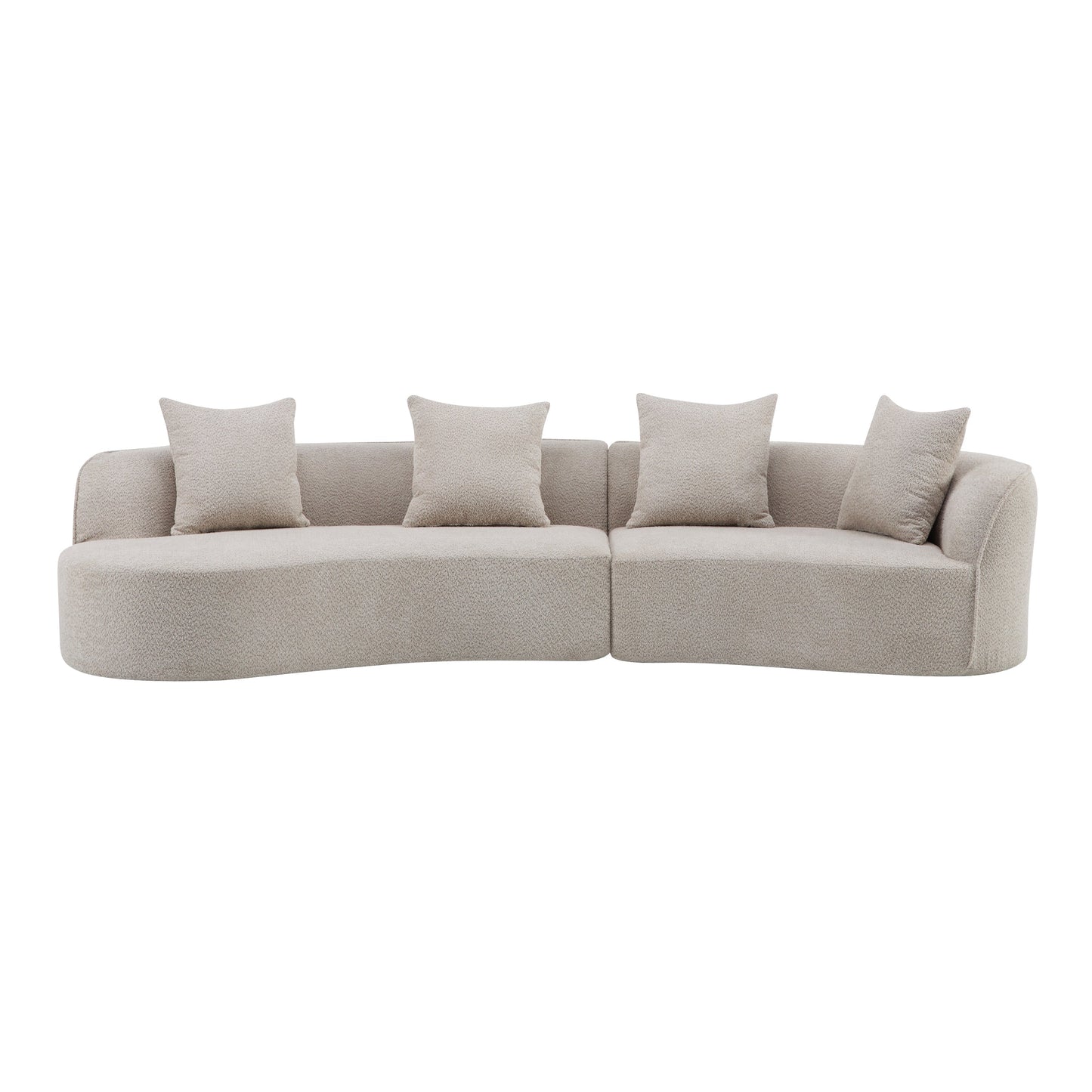 Curved Sectional Sofa and Almond Full Foam