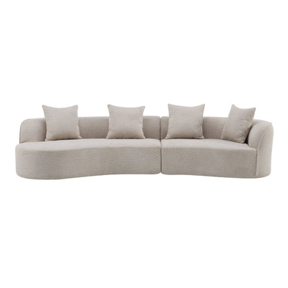 Curved Sectional Sofa and Almond Full Foam