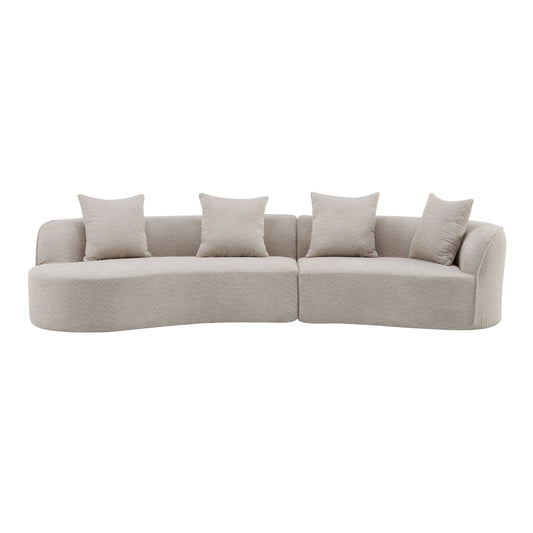 126-inch curved almond sectional sofa with full-foam cushions by HouseOfZazla on Tampa Home & Garden Store