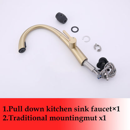 Single Handle And Stainless Steel Kitchen Faucet