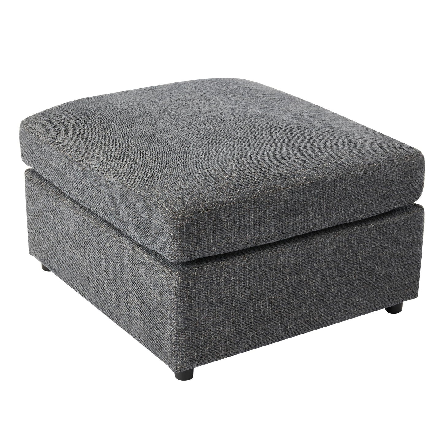 Gray textured ottoman from a 2-piece sectional living room set on Tampa Home & Garden Store