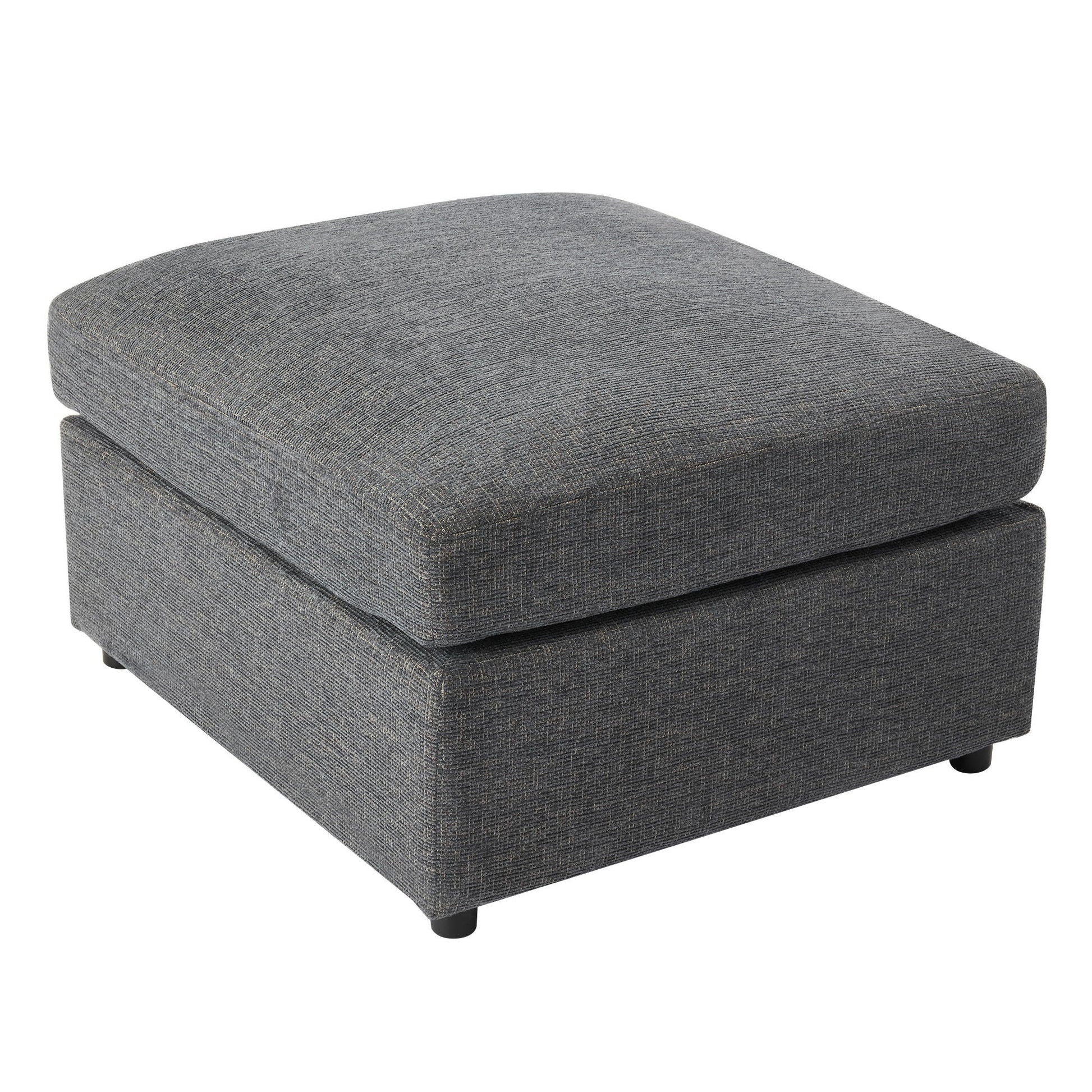 Gray textured ottoman from a 2-piece sectional living room set on Tampa Home & Garden Store