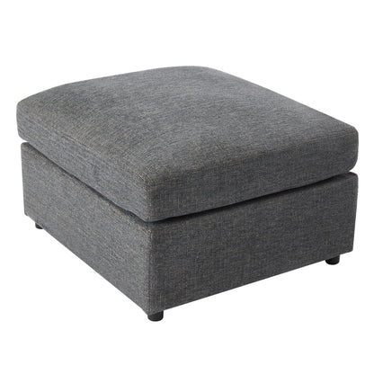 Gray textured ottoman from a 2-piece sectional living room set on Tampa Home & Garden Store