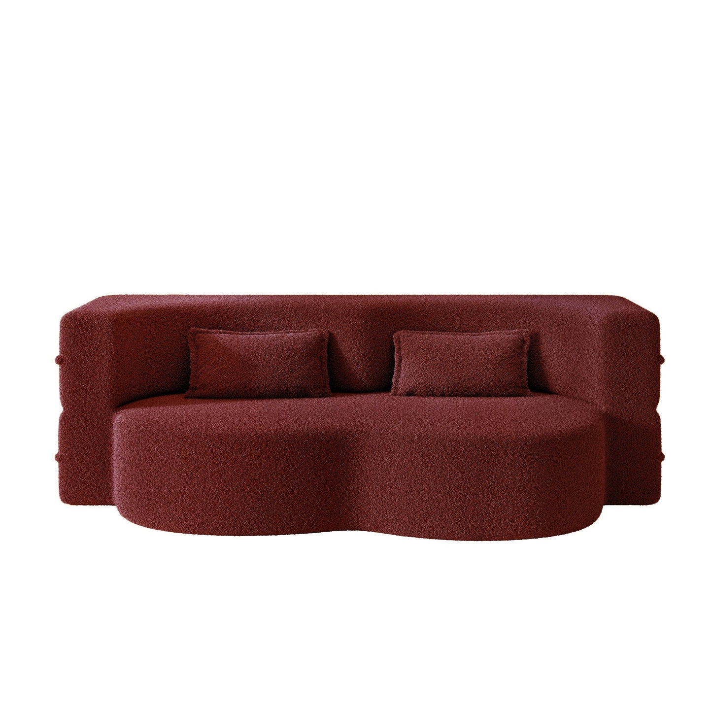 Modern Floor Sleeper Sofa Bed And Two Pillows