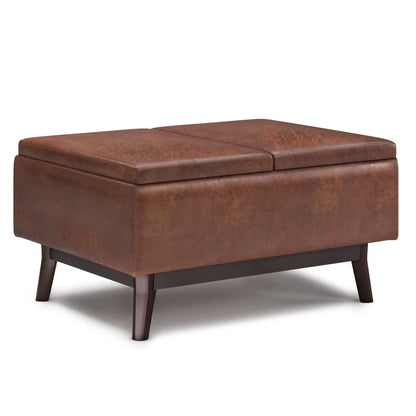 Owen Tray Top Small Coffee Table Storage Ottoman