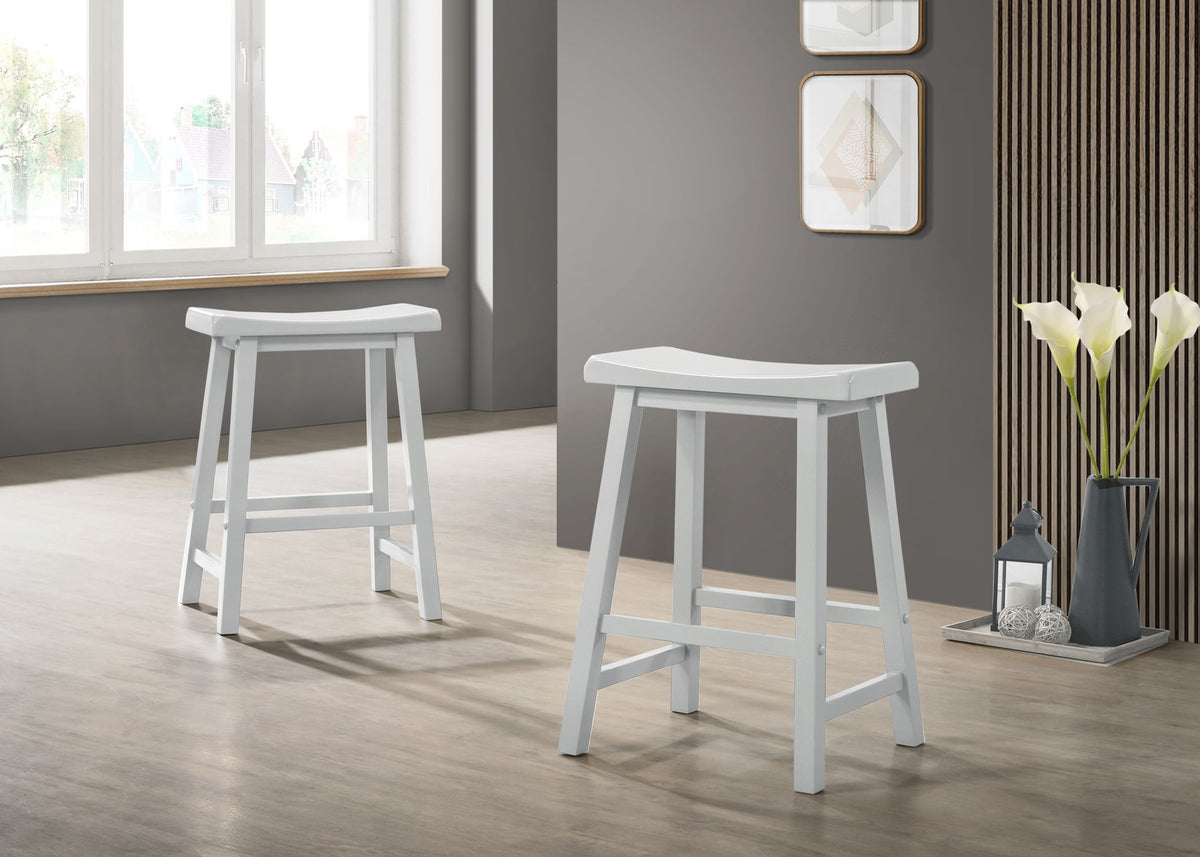 3-Piece Counter Height Dining Set with Cabinet and 2 Stools, white stools, HouseOfZazla on Tampa Home & Garden Store
