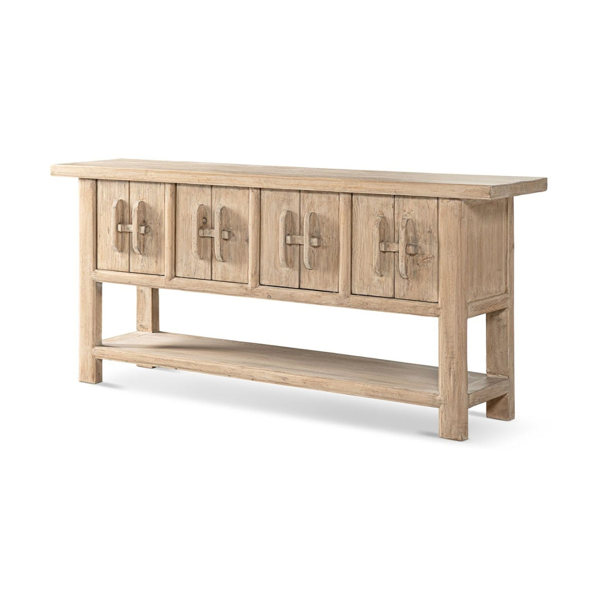 Reclaimed pine sideboard with lower shelf in natural finish, five doors, HouseOfZazla on Tampa Home & Garden Store