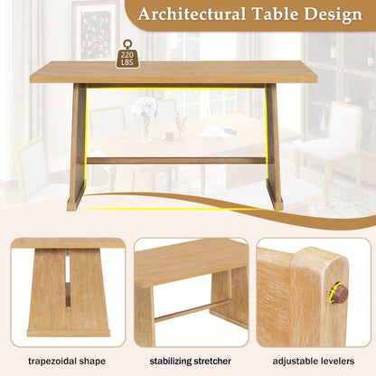 6-piece rectangular dining set with wood table and four upholstered chairs plus padded bench on Tampa Home & Garden Store
