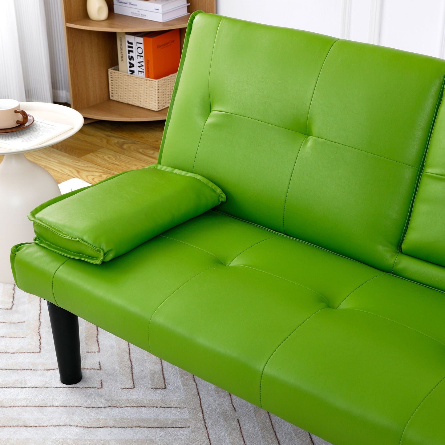 Compact Foldable Sofa Bed and Cup Holder