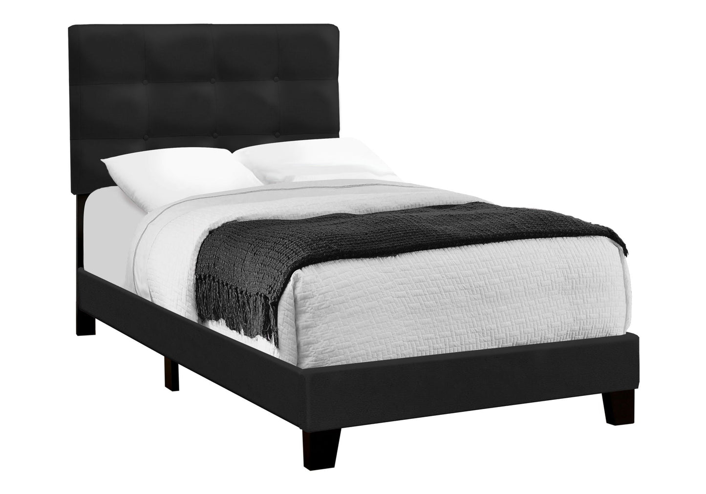 Transitional Upholstered Bed Frame and Headboard