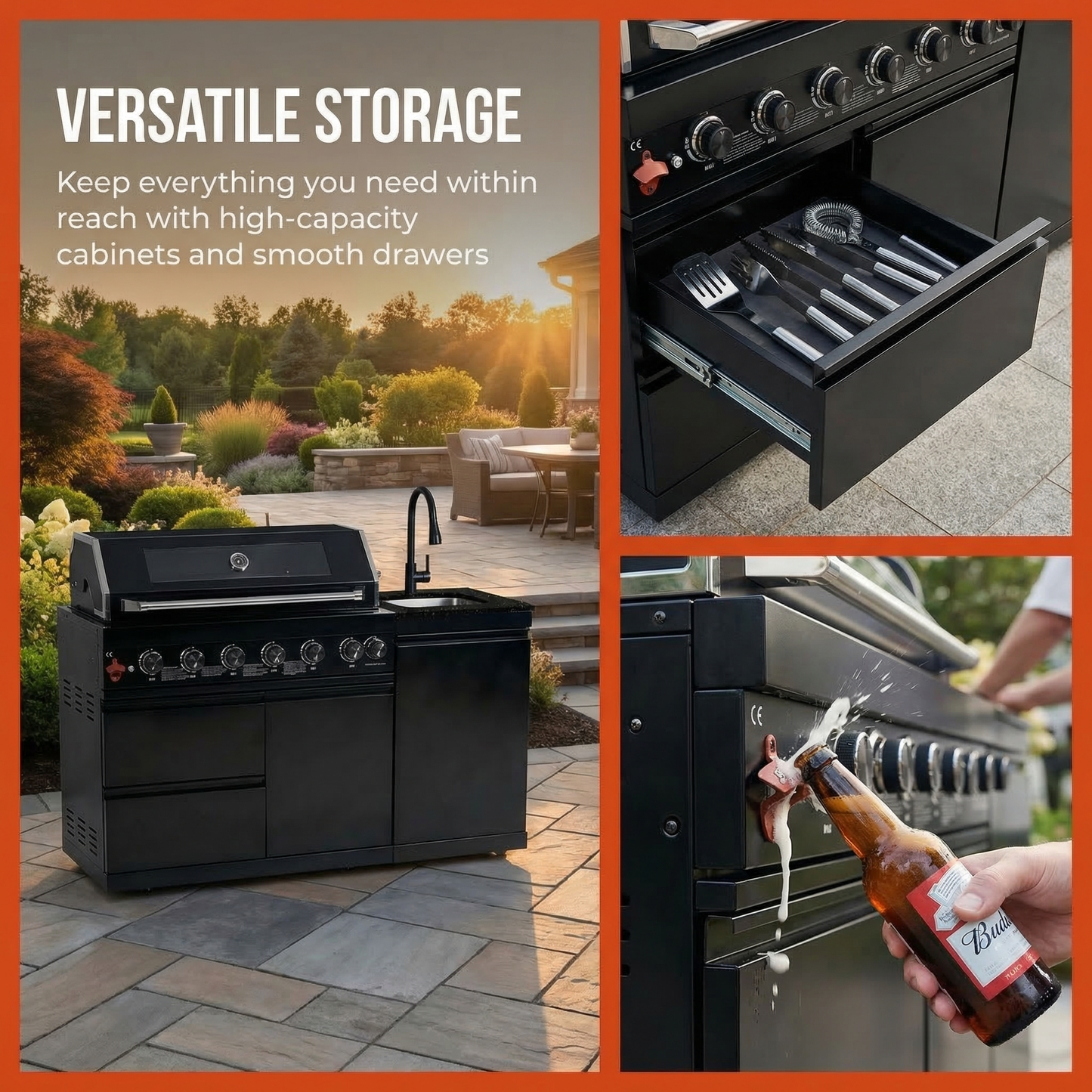 Deluxe Stainless Steel and Outdoor Propane Grill