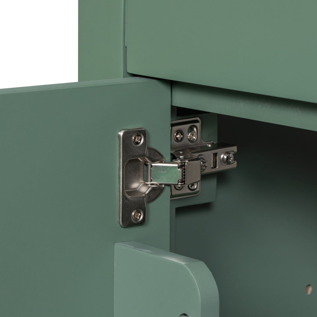 Modern bathroom vanity by HouseOfZazla in sage green with soft-close doors on Tampa Home & Garden Store