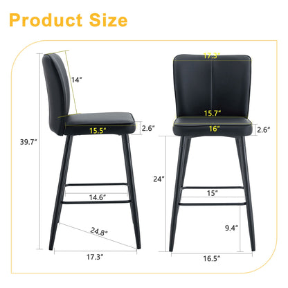 Modern chair set in black with sleek backrest, 2 chairs with legs on Tampa Home & Garden Store
