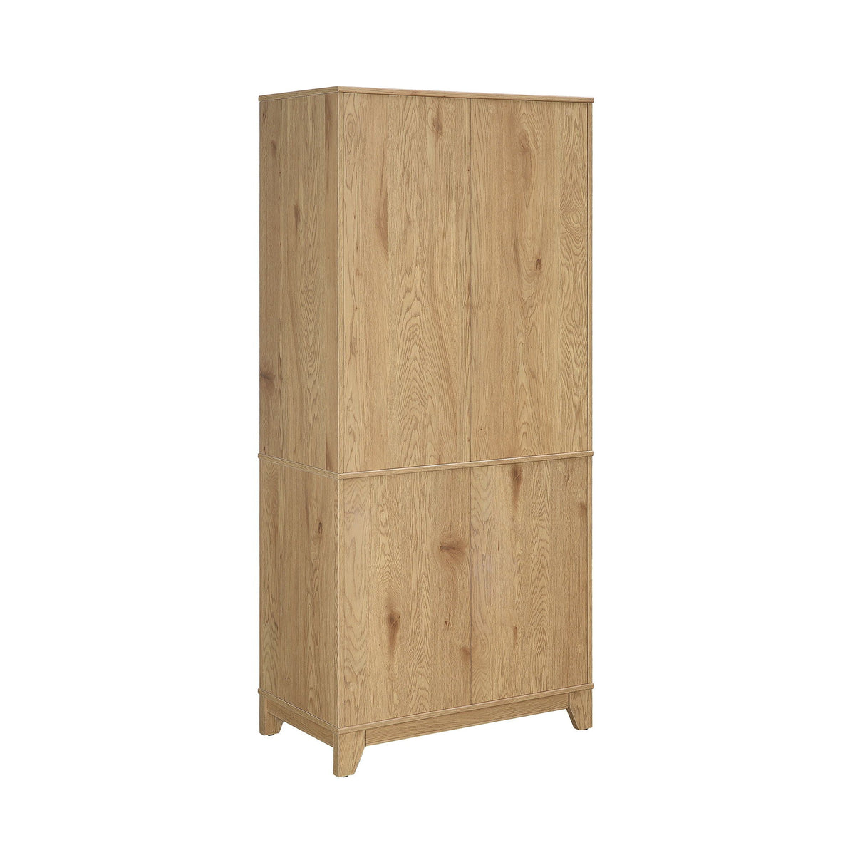 Sheridan 7-shelf bookcase cabinet with modern cane in light brown wood finish on Tampa Home & Garden Store