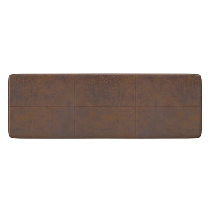 Carlson Ottoman Bench brown leather, mid-century design by Unique Piece Furniture on Tampa Home & Garden Store