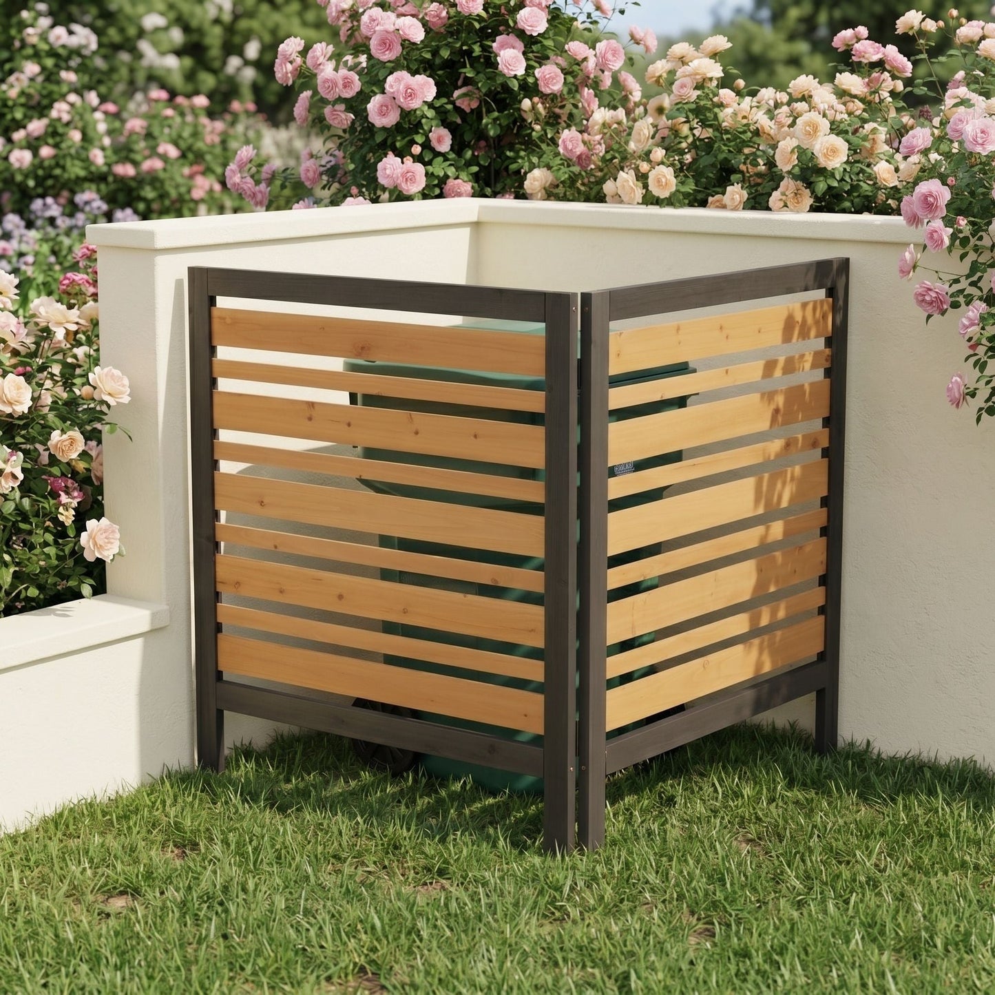 Premium Solid Wood Ac Screen for a Private Patio