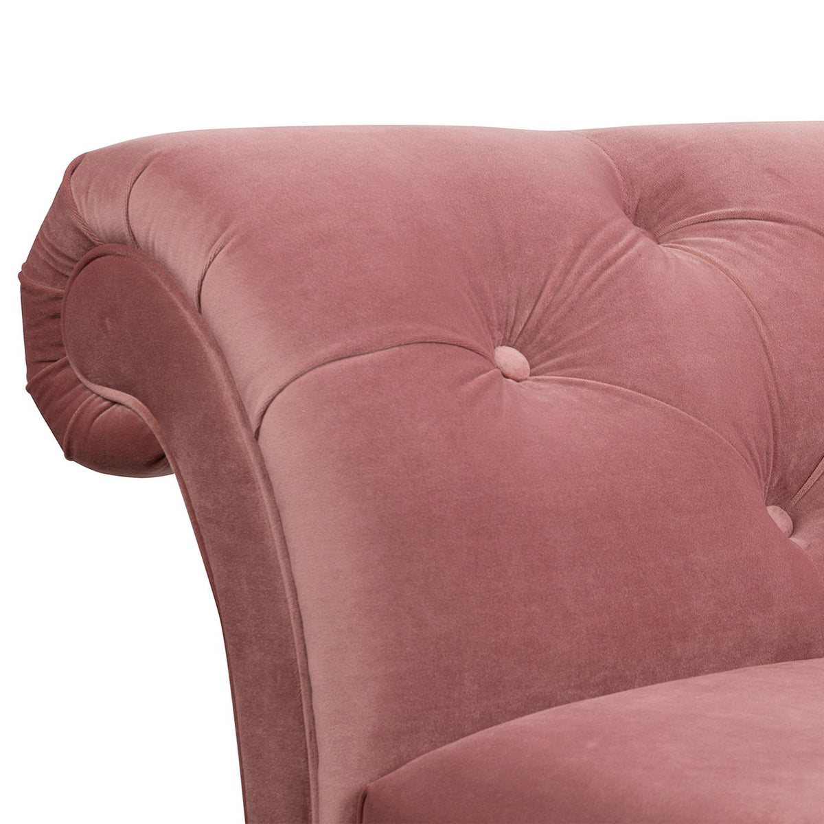 Pink velvet tufted roll-arm chaise lounge by HouseOfZazla on Tampa Home & Garden Store