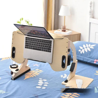 Home Fashion wooden computer folding table with adjustable arms holding a laptop on bed on Tampa Home & Garden Store