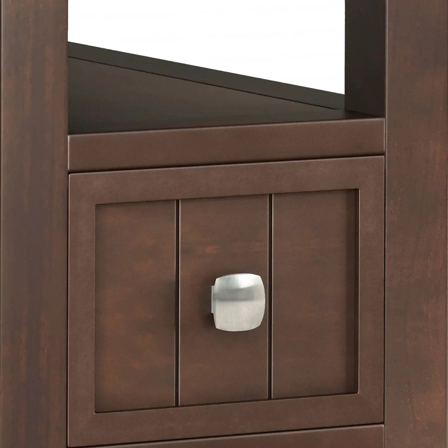Acadian end table with drawer by Unique Piece Furniture in espresso brown wood with metal knob on Tampa Home & Garden Store