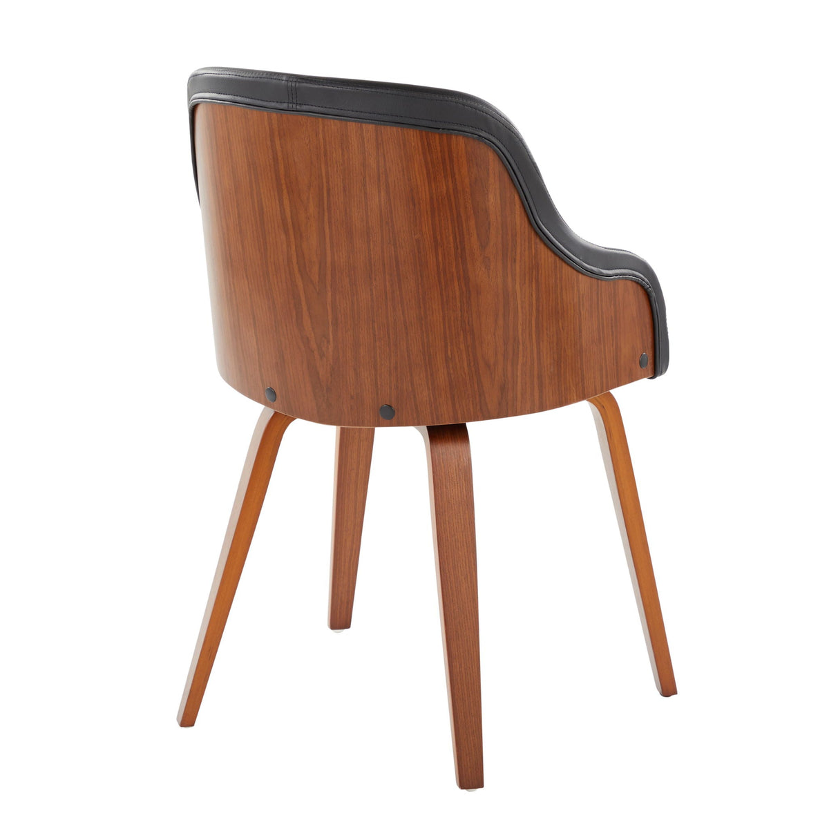 Mid Century Modern arm chair with upholstered black seat and wood back by HouseOfZazla on Tampa Home & Garden Store