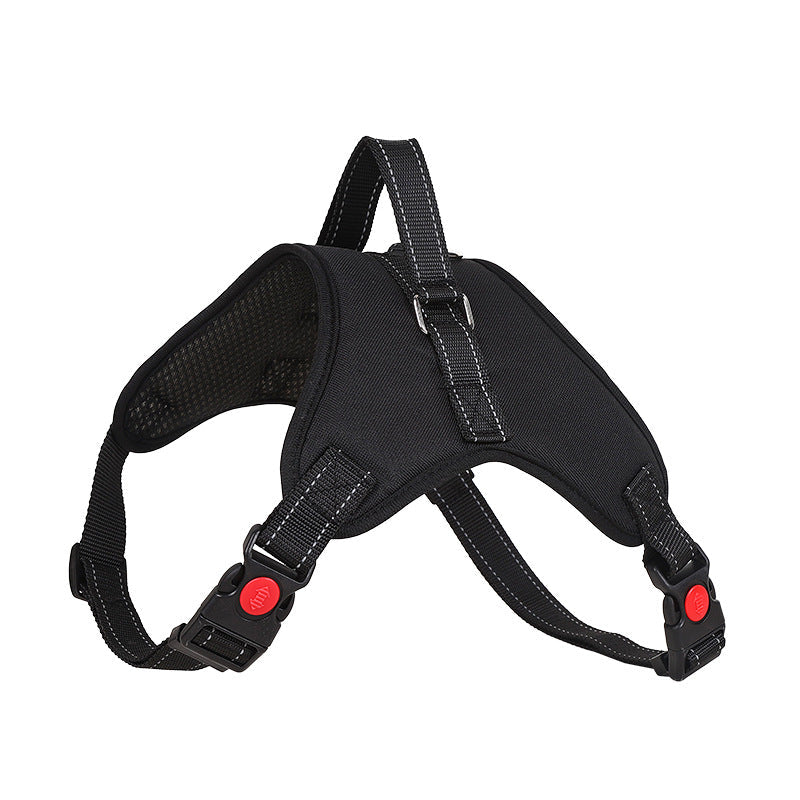 Pet Zen black traction rope pet vest harness, double breathable, adjustable straps on Tampa Home & Garden Store