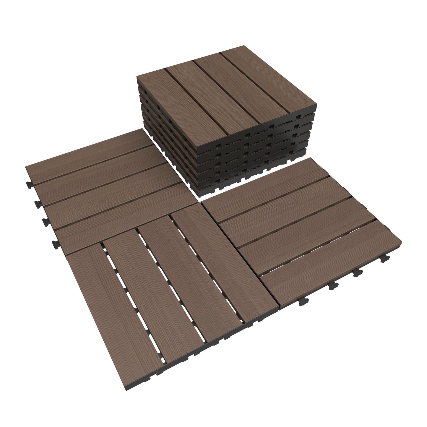 44 Interlocking Deck Tiles 12 x 12 HDPE Flooring