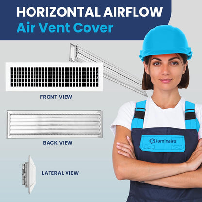 AC Register Vent Cover adjustable aluminum HVAC grille by HouseOfZazla; front and back views on Tampa Home & Garden Store