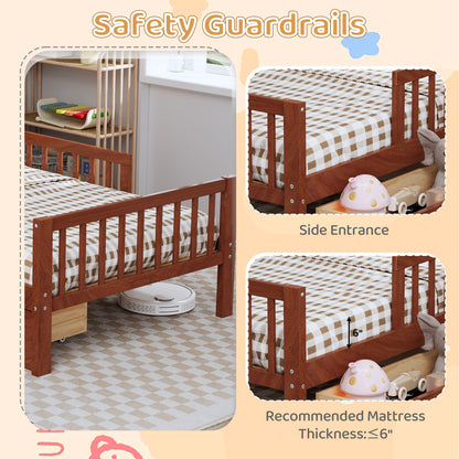 HouseOfZazla bed with headboard storage rack, 2 under-bed drawers, 3 side guardrails on Tampa Home & Garden Store