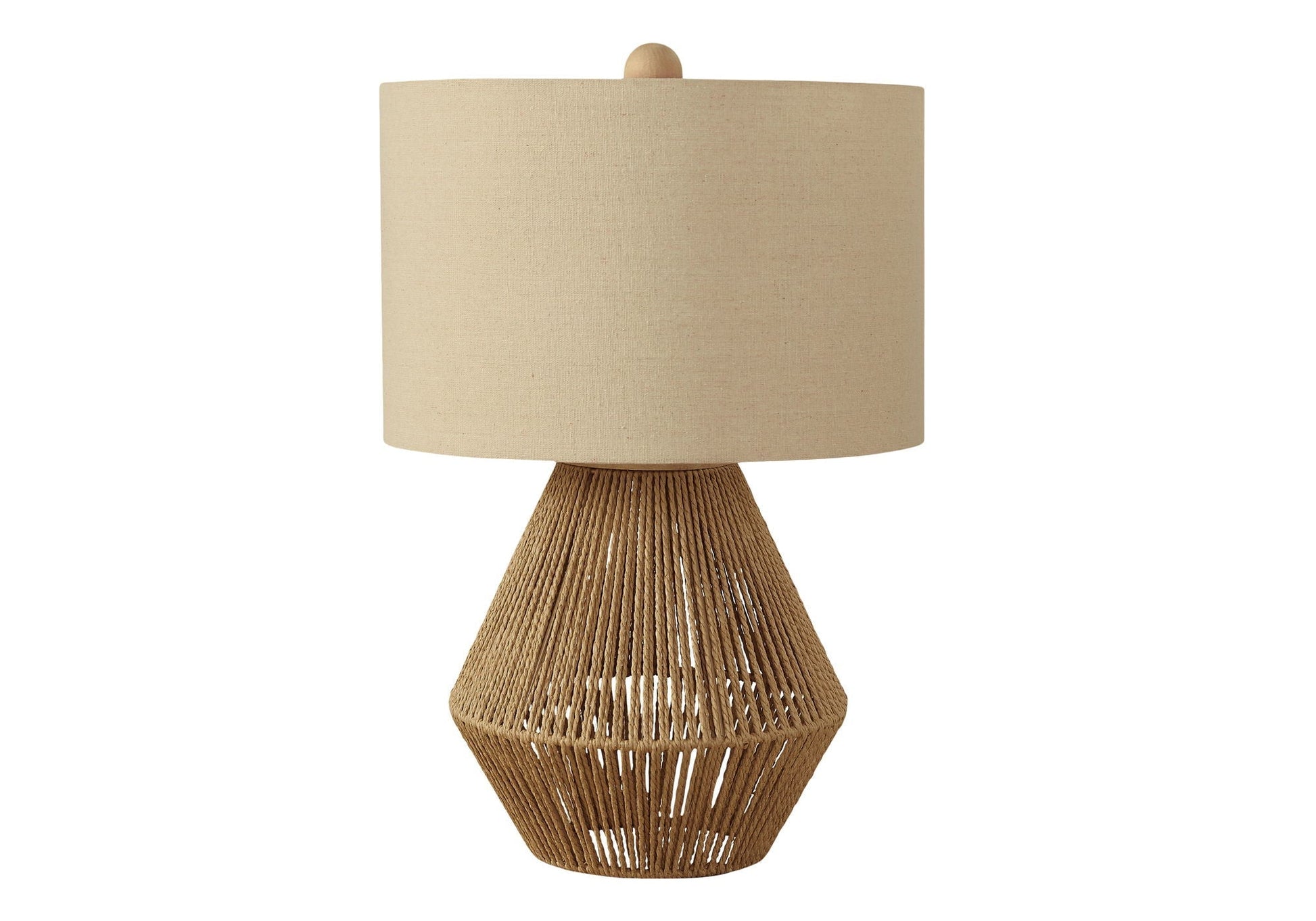 Transitional Rope Table Lamp with Beige Linen Shade, rope-wrapped base by HouseOfZazla on Tampa Home & Garden Store