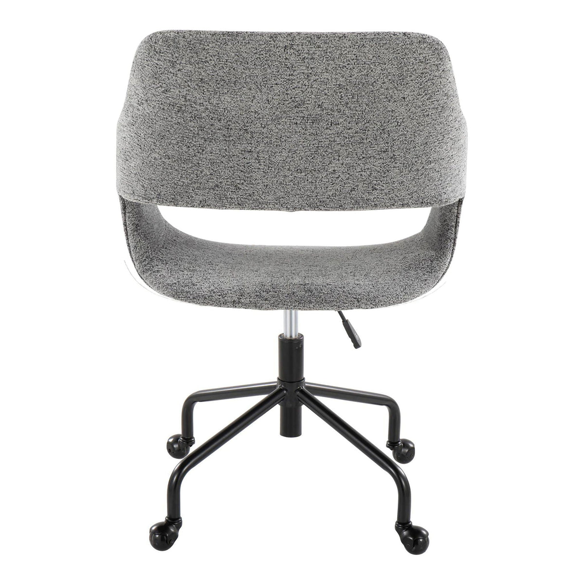 Grey speckled contemporary adjustable office chair with cushioned seat and wheeled base on Tampa Home & Garden Store