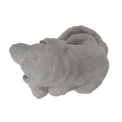 A Gray Mgo Dog Statue in Outdoor Garden Decor