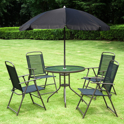 Outdoor Patio Dining Set with Folding Chairs