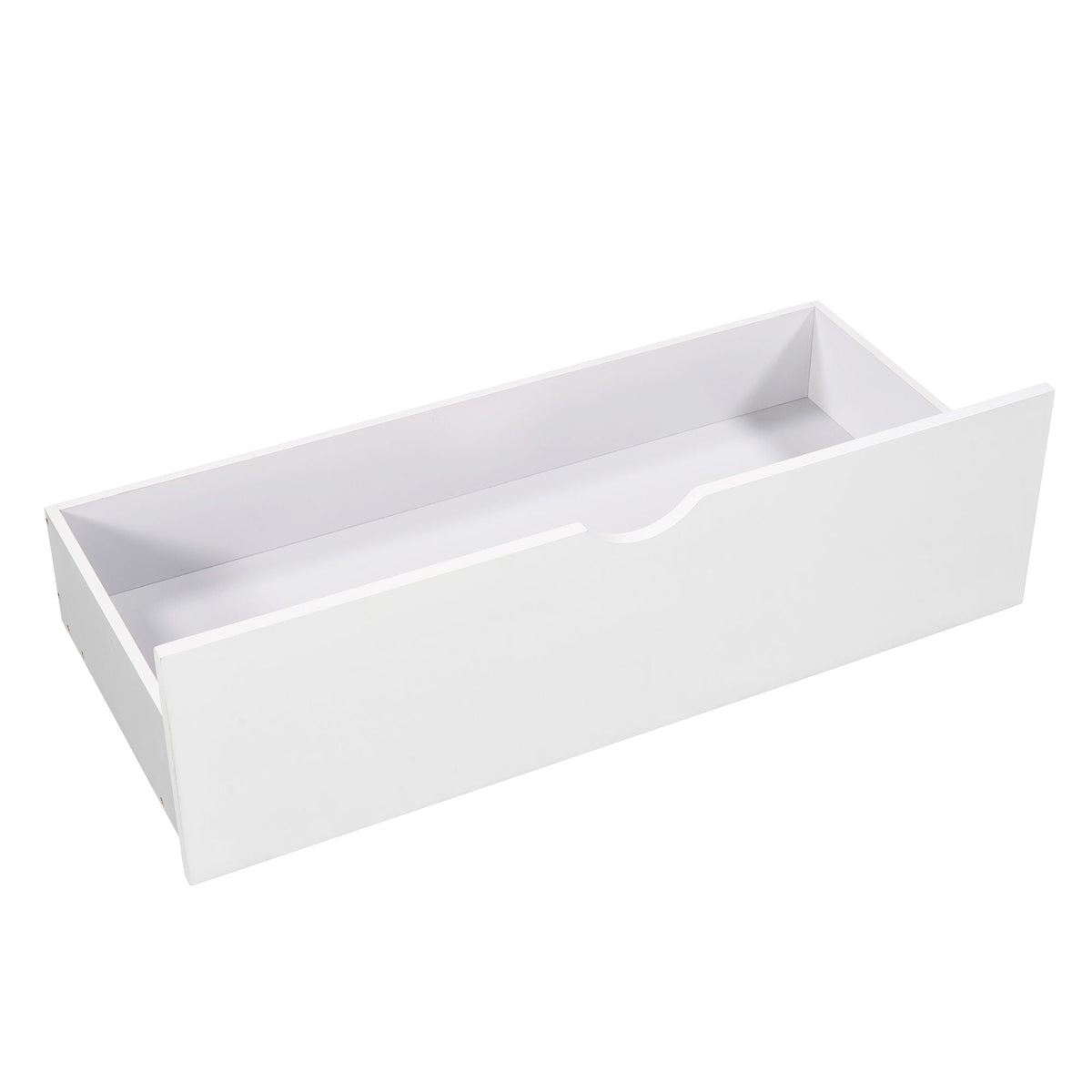 White L-shaped platform bed with trundle and drawers and built-in desk by HouseOfZazla on Tampa Home & Garden Store