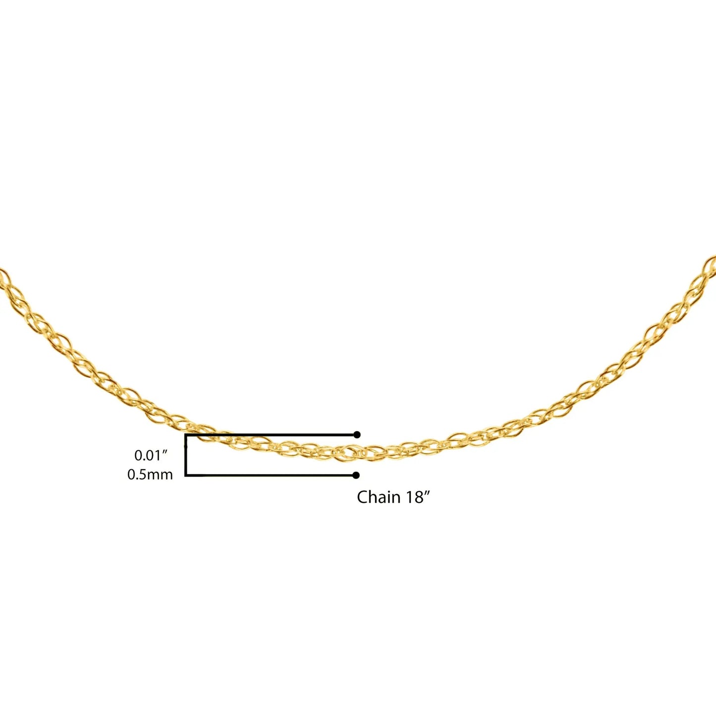 Solid 10K yellow gold rope chain necklace 0.5mm slim unisex 18 inch by Bids.com on Tampa Home & Garden Store