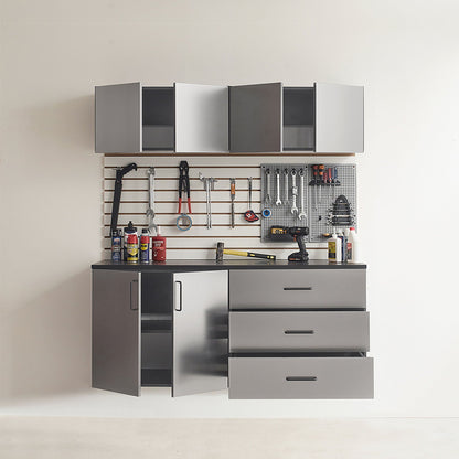 Garage storage cabinet set with soft-close drawers in metallic gray by HouseOfZazla on Tampa Home & Garden Store