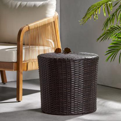 Kingstown Barrel and Outdoor Wicker Side Table