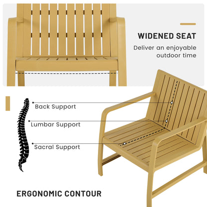 Waterproof 2-piece outdoor patio set orange by HouseOfZazla with slatted back and seat on Tampa Home & Garden Store
