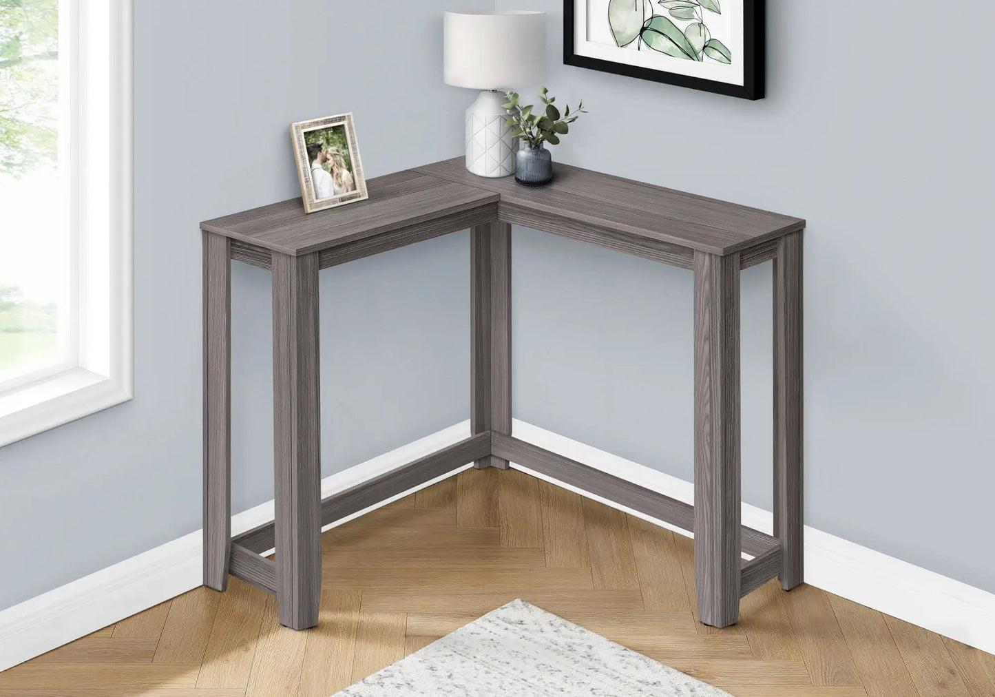 Corner Accent Console Table for Entryway, Modern