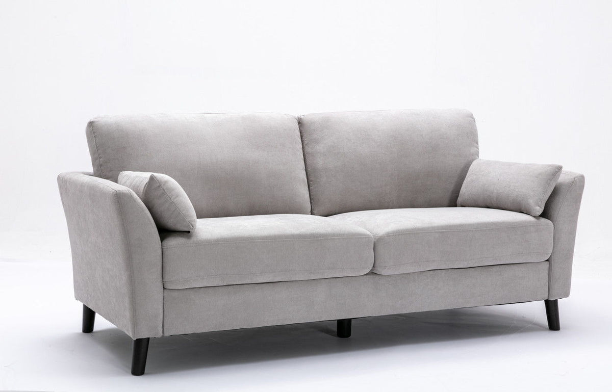 Damian Woven Fabric Sofa And Accent Pillows