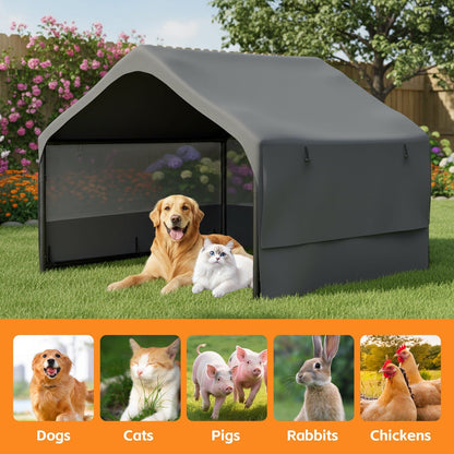 GemGear extra large outdoor dog house tent 4x4x3 ft dark gray with mesh windows on Tampa Home & Garden Store