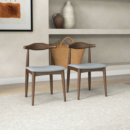 Brooklyn Dining Chairs Gray Set of 2 Mid Century