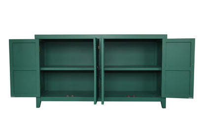59in Green Accent Cabinet with 4 Doors mid-century modern buffet by HouseOfZazla on Tampa Home & Garden Store