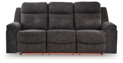 Brysonview charcoal reclining sofa by Unique Piece Furniture, three-seat, LED lighting on Tampa Home & Garden Store