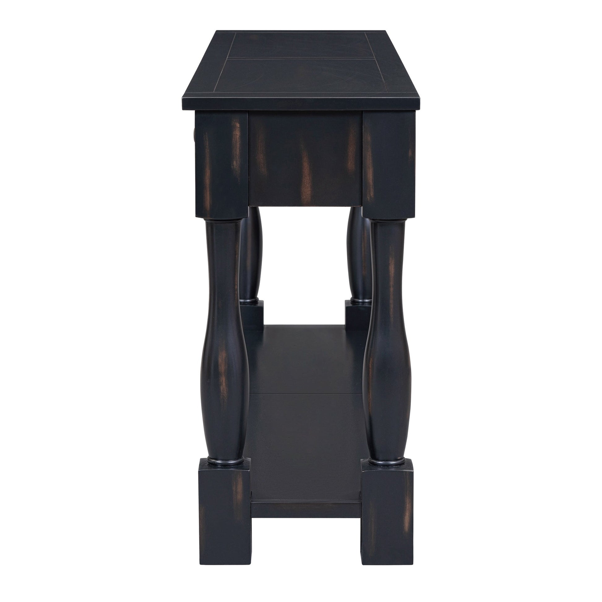 TREXM 63in black console table with drawers and shelf by HouseOfZazla on Tampa Home & Garden Store